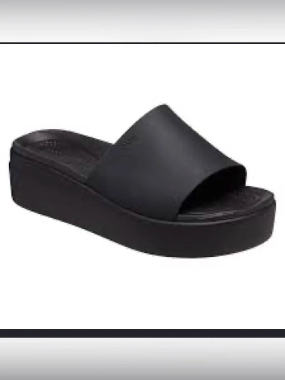 CROCS Black Platform Slide Sandals for Women
